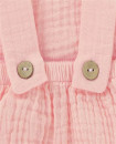Super Cute Snap Crotch Muslin Suspenders Baby Girls Romper Organic Cotton